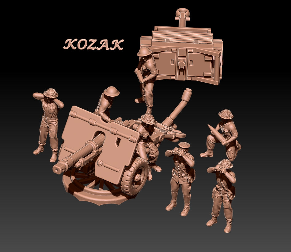 British 25 pdr Artillery with Crew