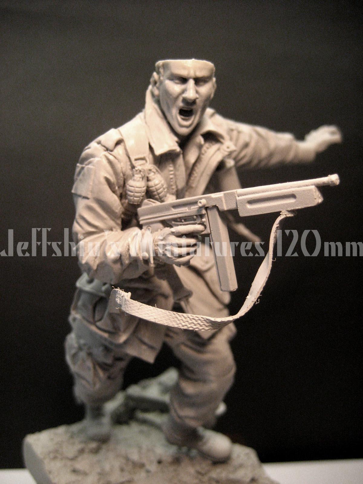 Jeff Shiu 1/16 WWII US Airborne with Thompson SMG resin figure kit, photo 8
