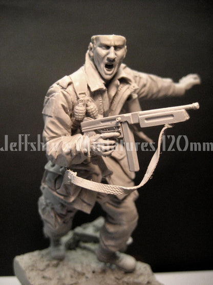 Jeff Shiu 1/16 WWII US Airborne with Thompson SMG resin figure kit, photo 8