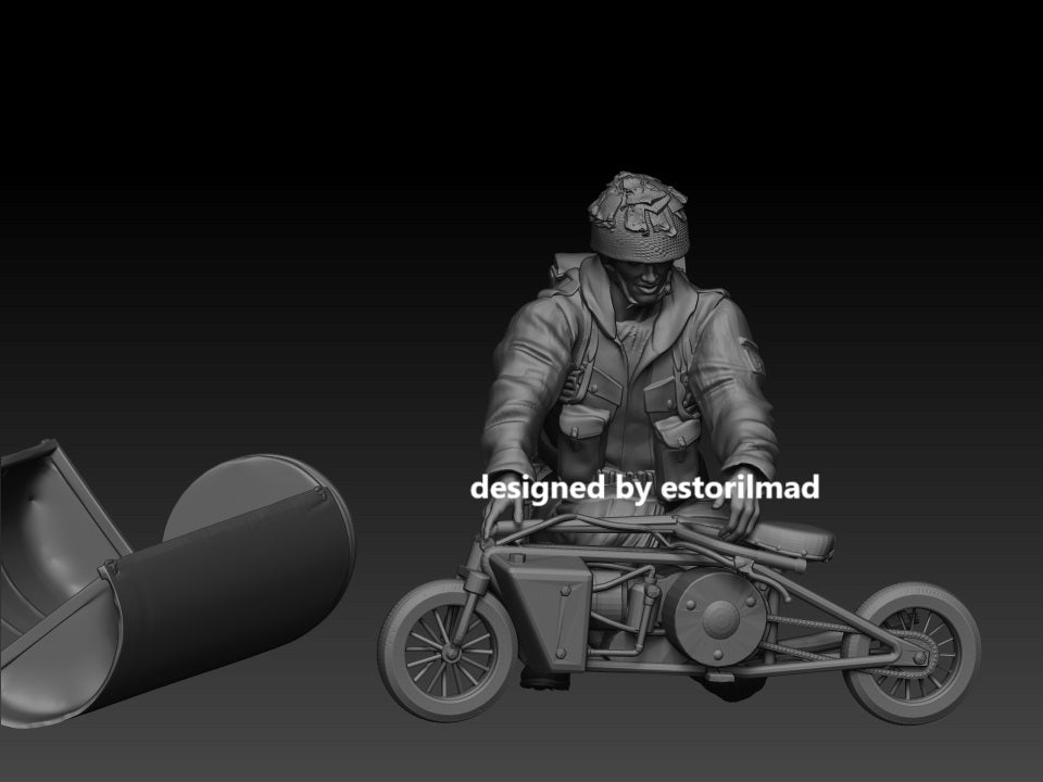 Drop Zone Mobility: British Paratrooper with Welbike