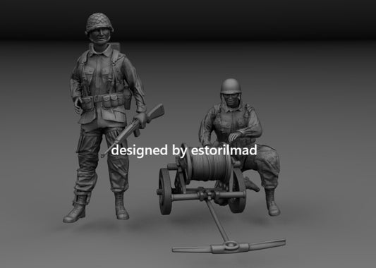 Signal Link: US Paratrooper Wire Team at Carentan