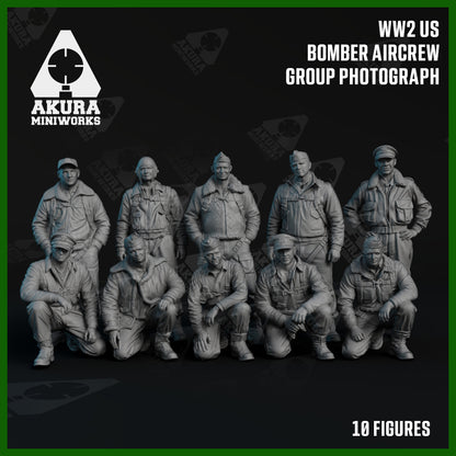 US WWII Bomber Aircrew Photo Group