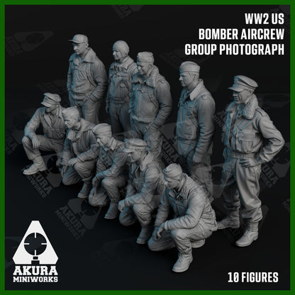 US WWII Bomber Aircrew Photo Group