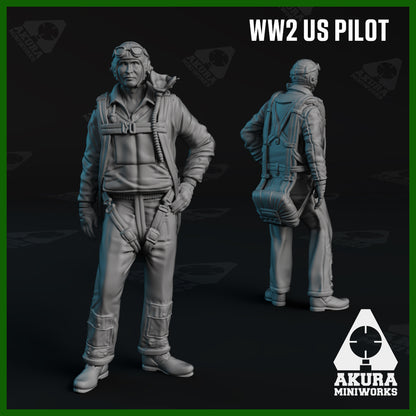 US WW2 Pilot, Standing Pose