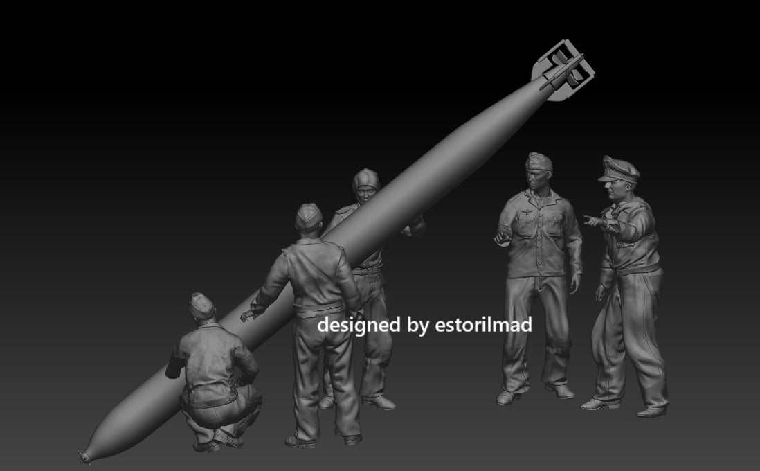 Silent Service Logistics: Kriegsmarine U-Boat Crew with Torpedo