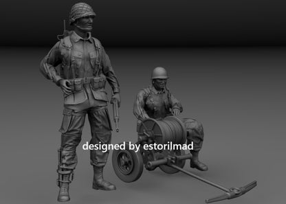Signal Link: US Paratrooper Wire Team at Carentan