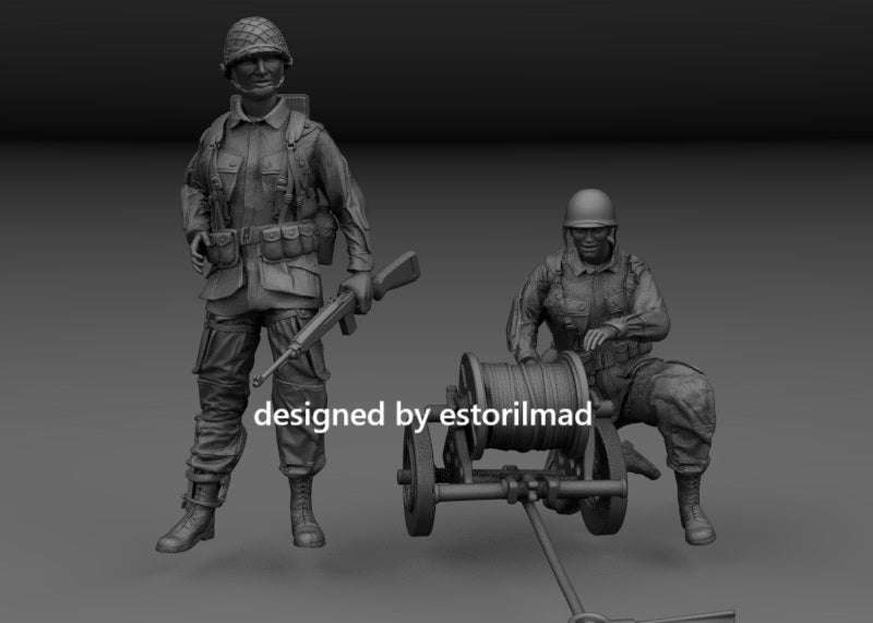 Signal Link: US Paratrooper Wire Team at Carentan