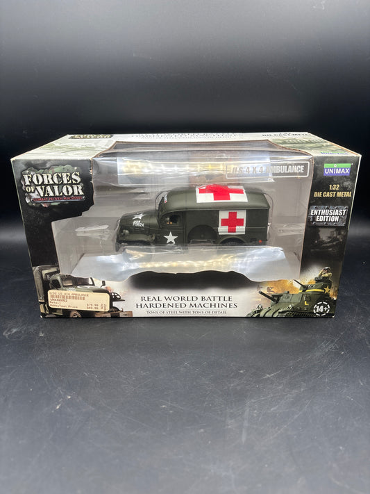 U.S. 4x4 Ambulance (Dodge WC-54) ;  U.S. Army Medical Corps  (Forces of Valor (Unimax), 1/32)