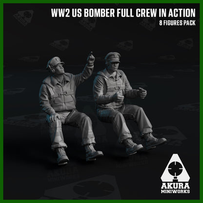 US WW2 Bomber Airmen in Action