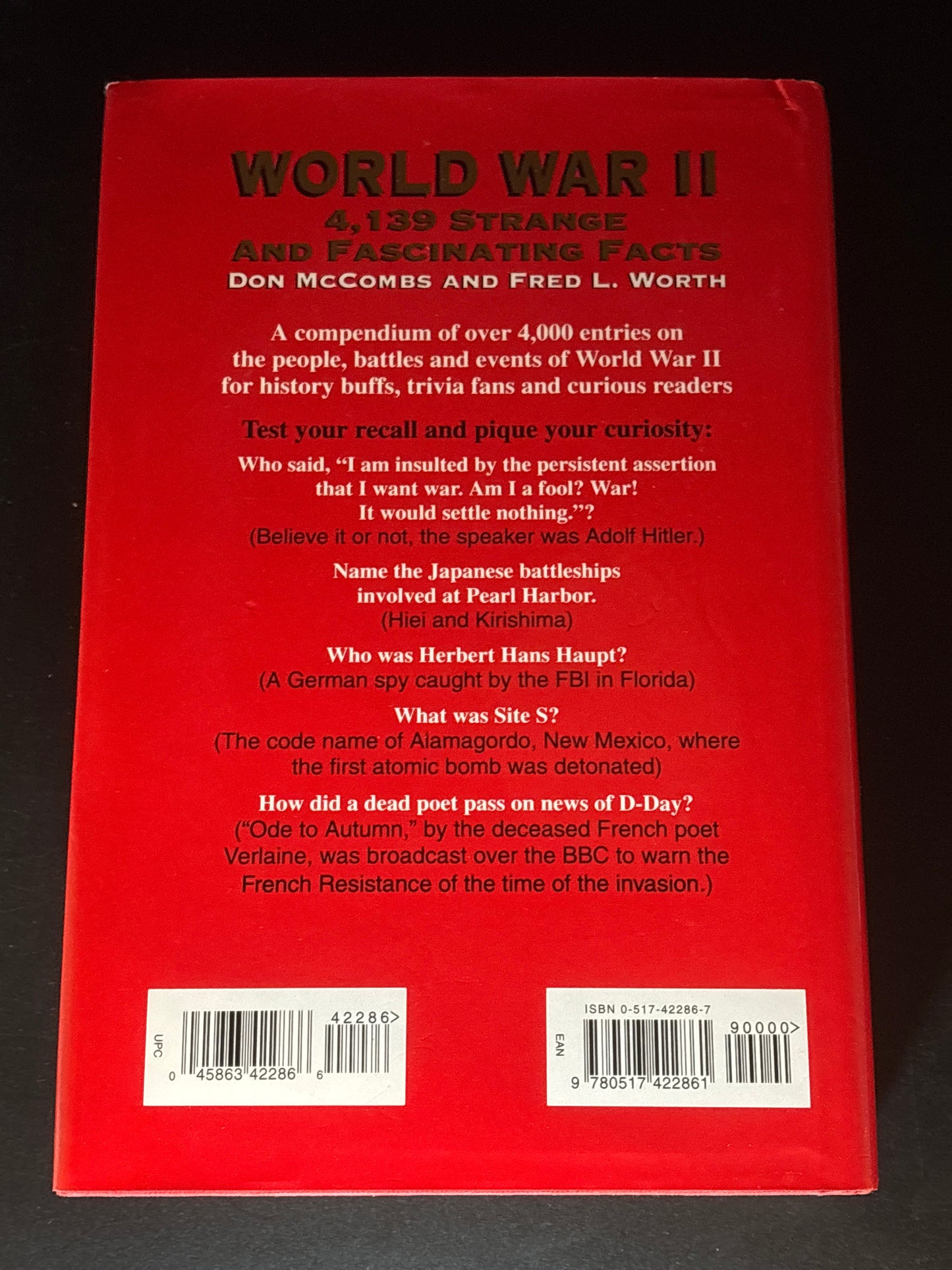 World War II Strange and Fascinating Facts : 4139 Entries about the People, the Battles, and the Events