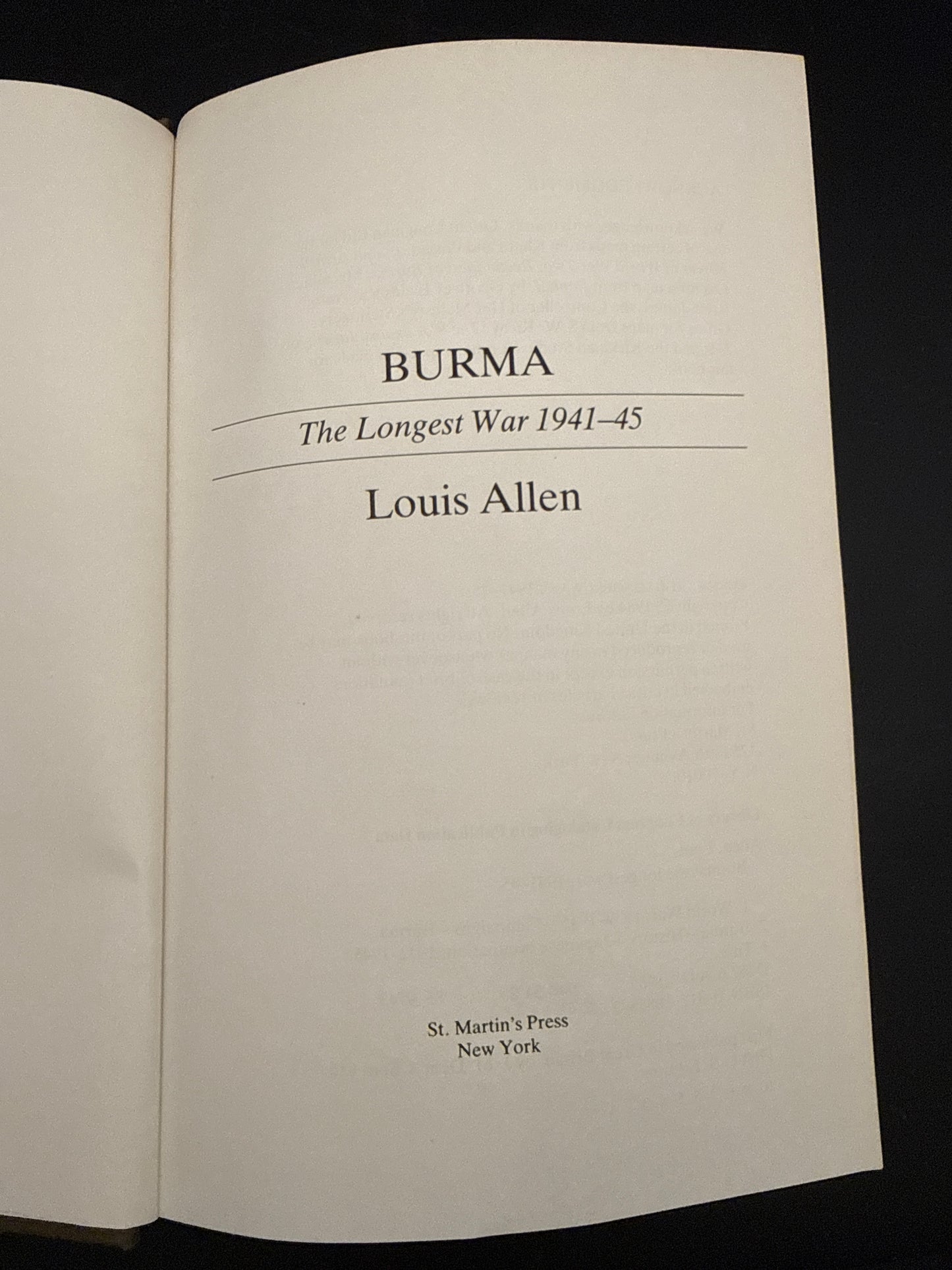 Burma: The Longest War, 1941-1945