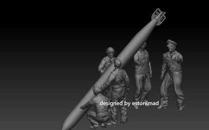 Silent Service Logistics: Kriegsmarine U-Boat Crew with Torpedo