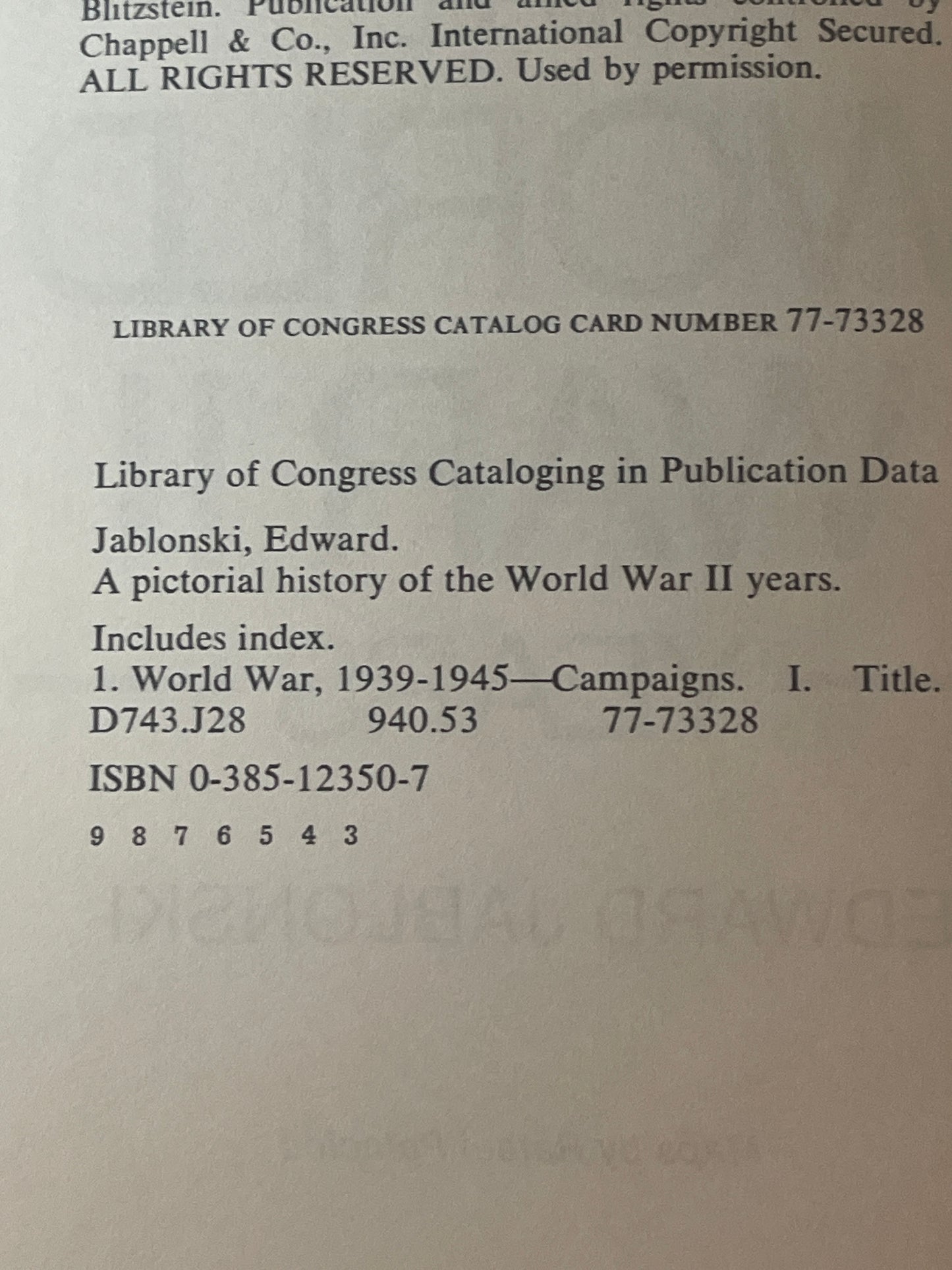 A Pictorial History of the World War II Years