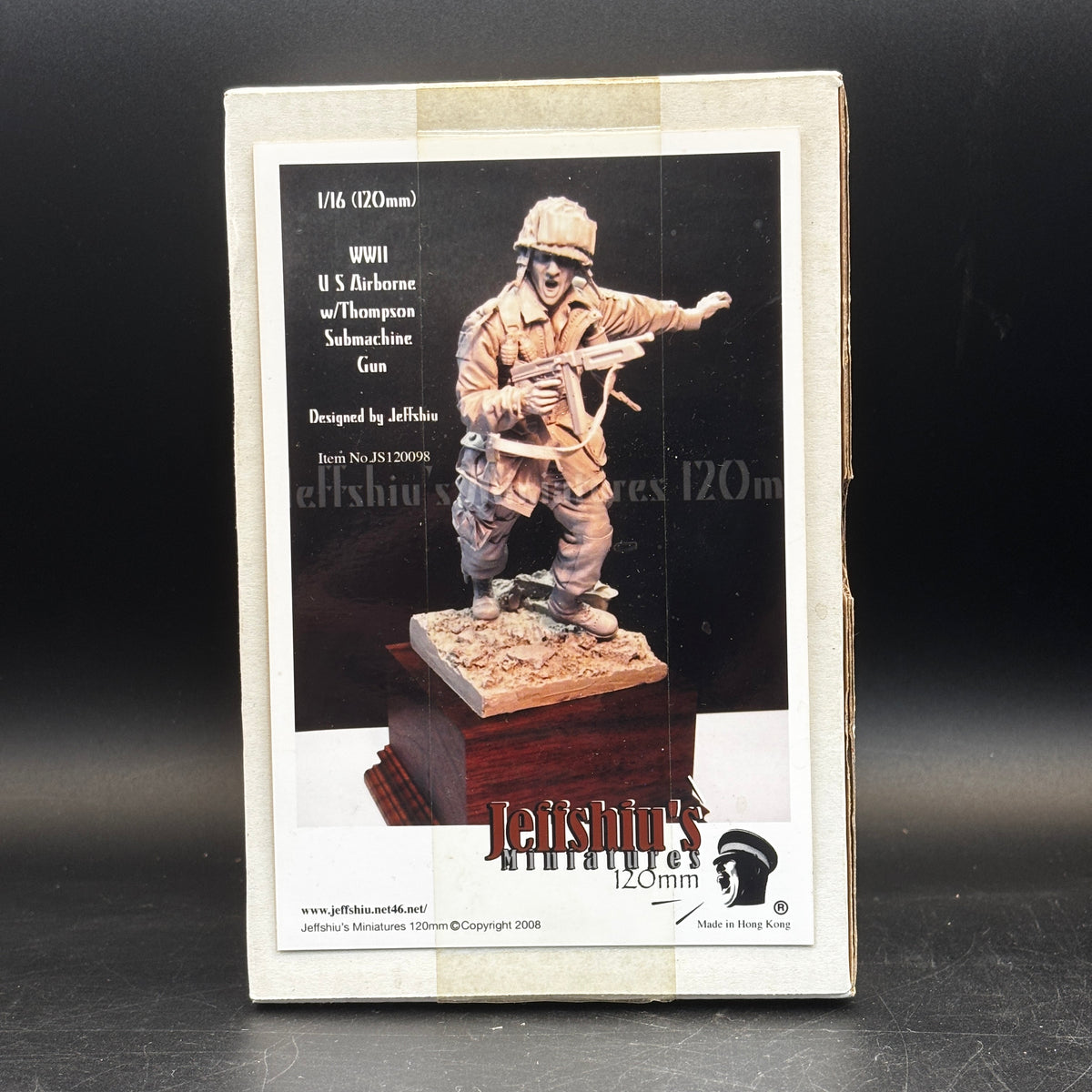 Jeff Shiu 1/16 WWII US Airborne with Thompson SMG resin figure kit box (JS120098)