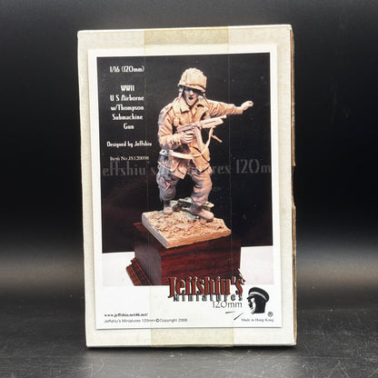 Jeff Shiu 1/16 WWII US Airborne with Thompson SMG resin figure kit box (JS120098)