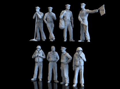 US American Navy Crew (8 Figures) – detail view of US Navy sailor figurines
