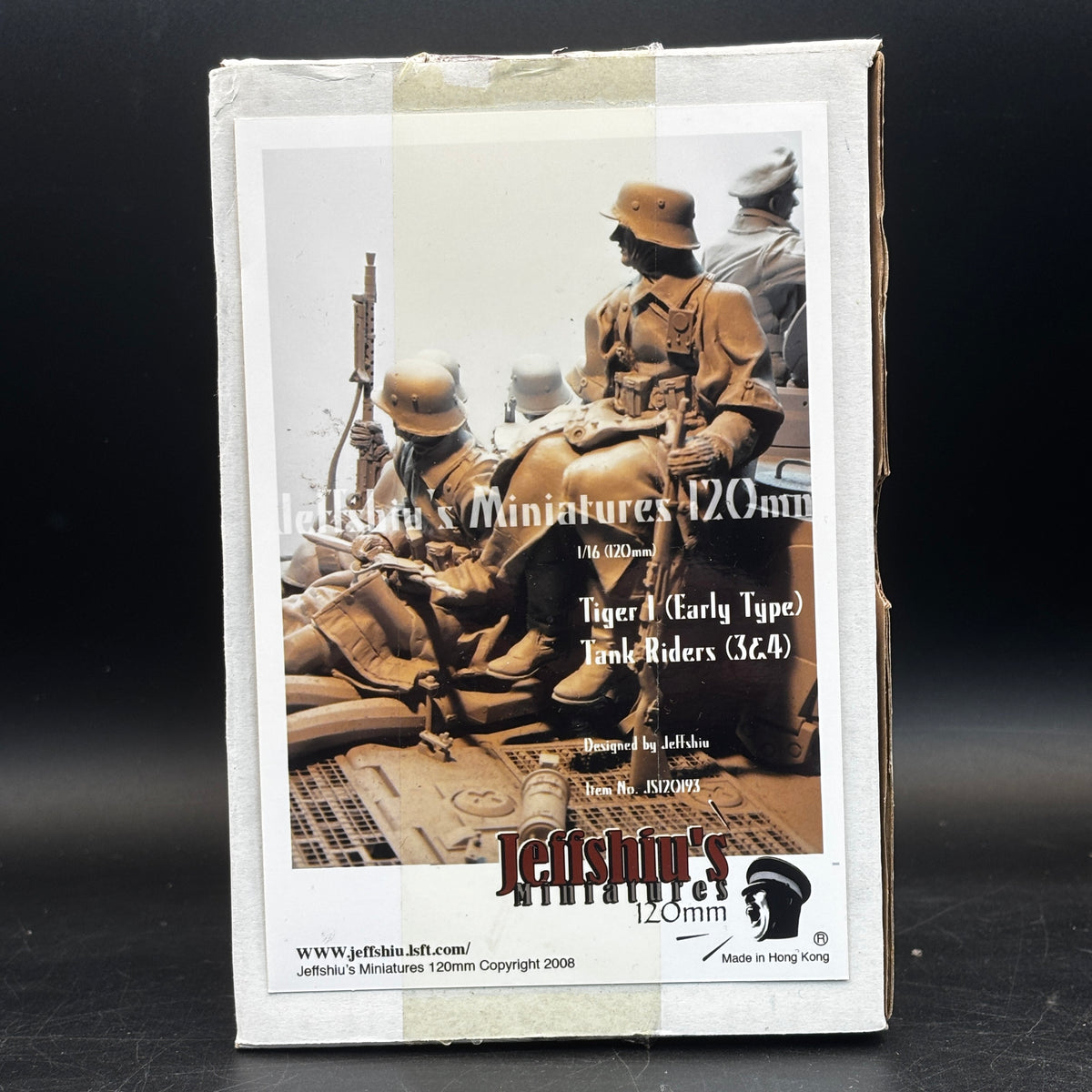 Jeff Shiu 1/16 Tiger I Early Type Tank Riders 3 & 4 resin figure kit box (JS120193)