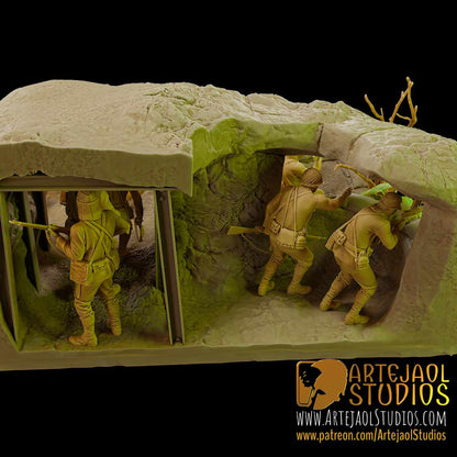 Detail of charging Imperial Japanese Army figures in the Okinawa diorama