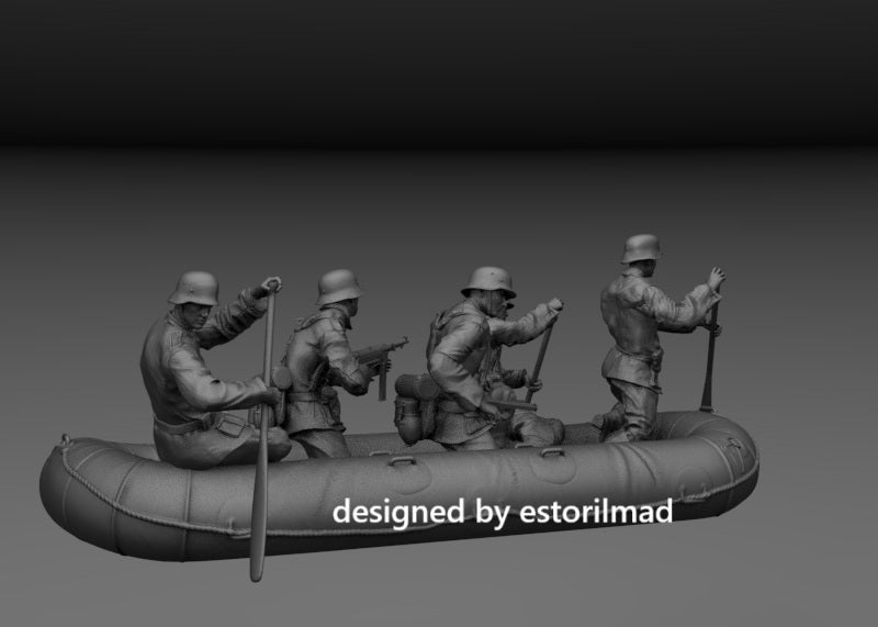 River Crossing: German Assault Raft and Crew