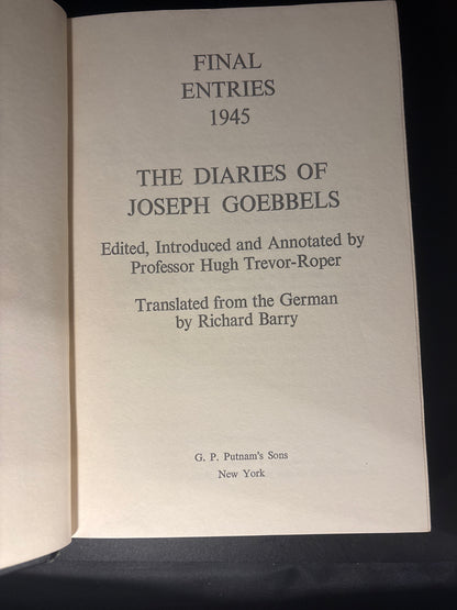Final Entries 1945: The Diaries of Joseph Goebbels