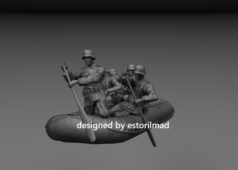 River Crossing: German Assault Raft and Crew